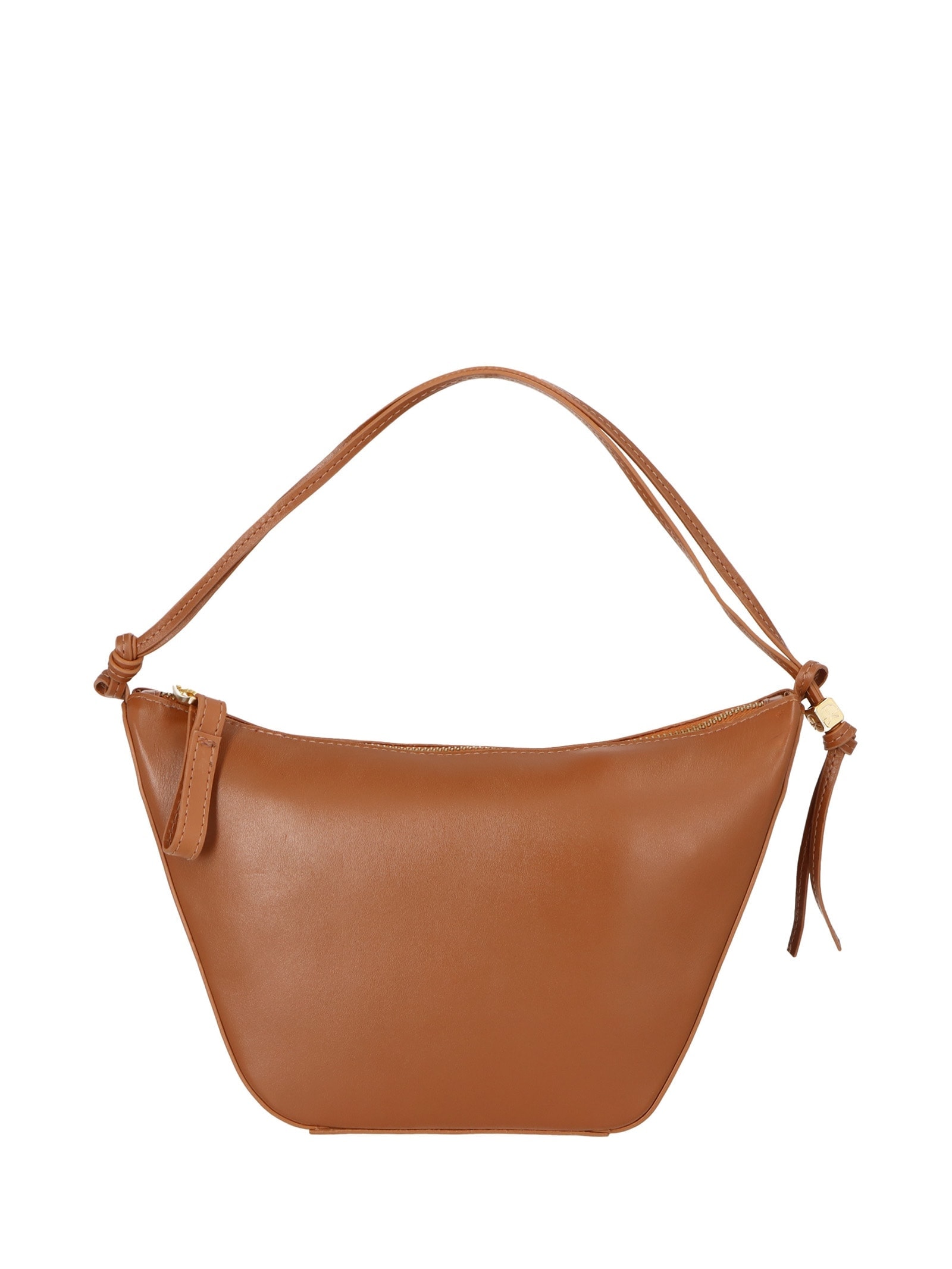 Bolsa Feminina Pequena Hobo Em Couro Marrom Luiza Barcelos