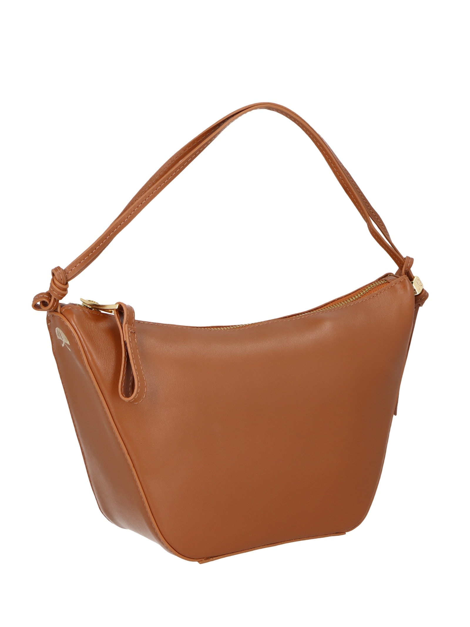 Bolsa Feminina Pequena Hobo Em Couro Marrom Luiza Barcelos