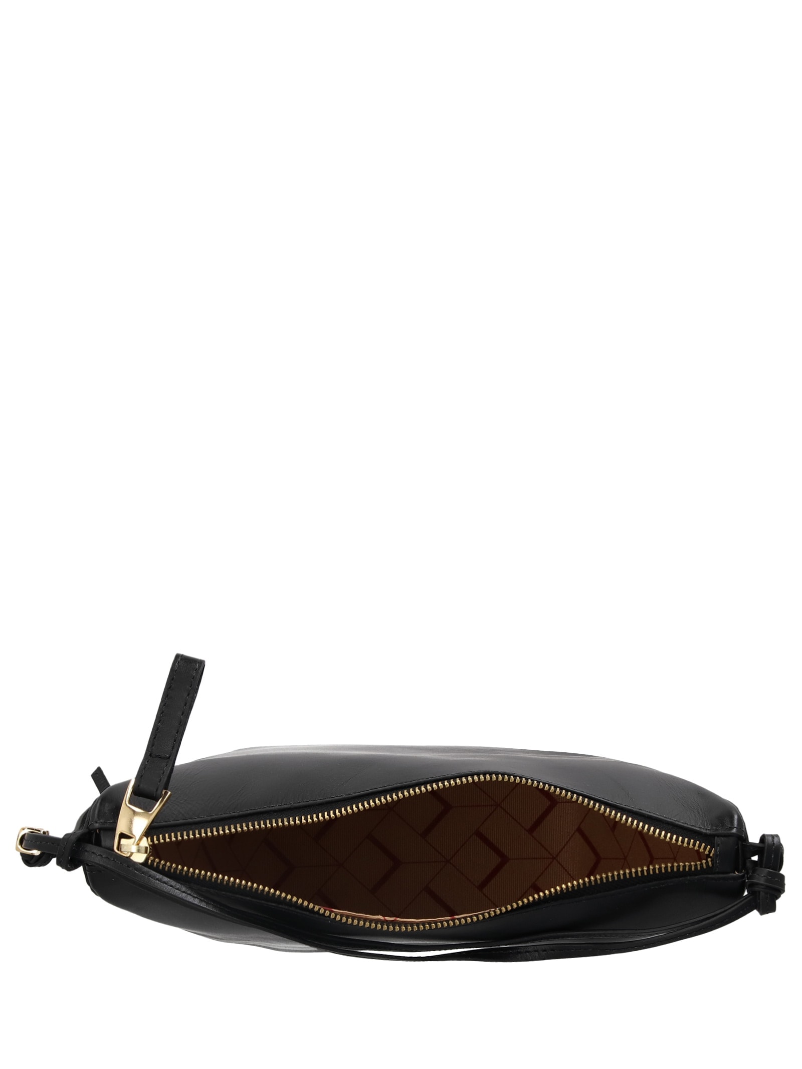Bolsa Feminina Pequena Hobo Em Couro Preto Luiza Barcelos
