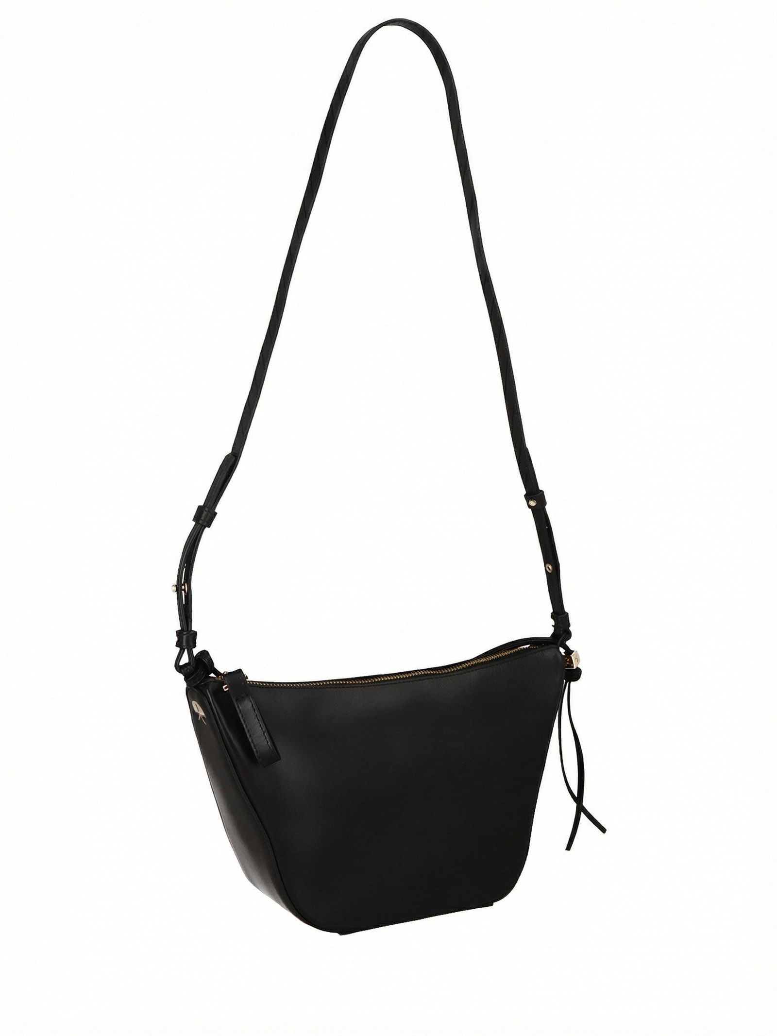 Bolsa Feminina Pequena Hobo Em Couro Preto Luiza Barcelos