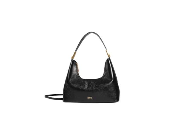 Bolsa Feminina Pequena Hobo Tiracolo Couro - Preto