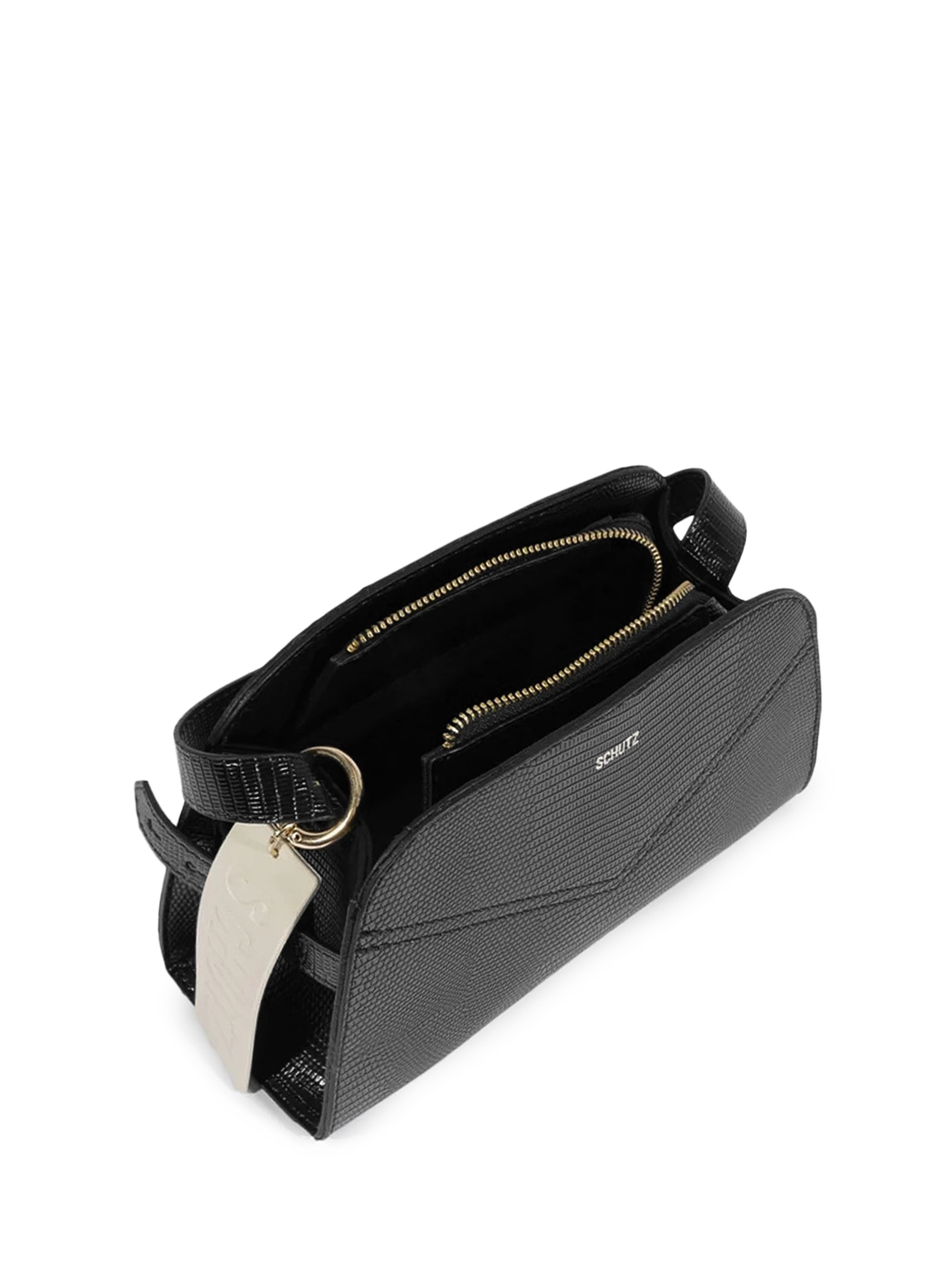 Bolsa Feminina Pequena Lizard Tecno Preto Schutz