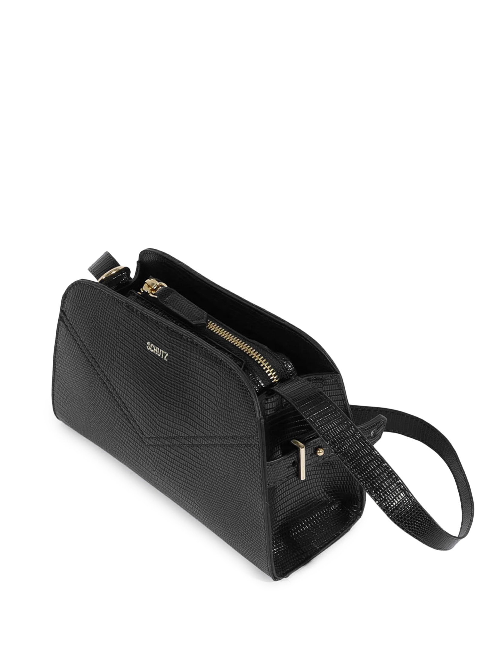 Bolsa Feminina Pequena Lizard Tecno Preto Schutz