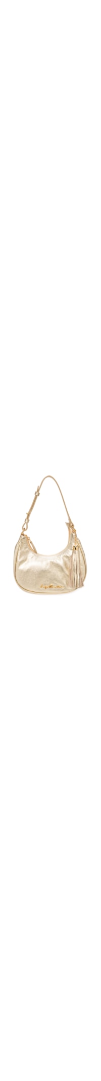 Bolsa Feminina Pequena Meia Lua Couro - Dourado