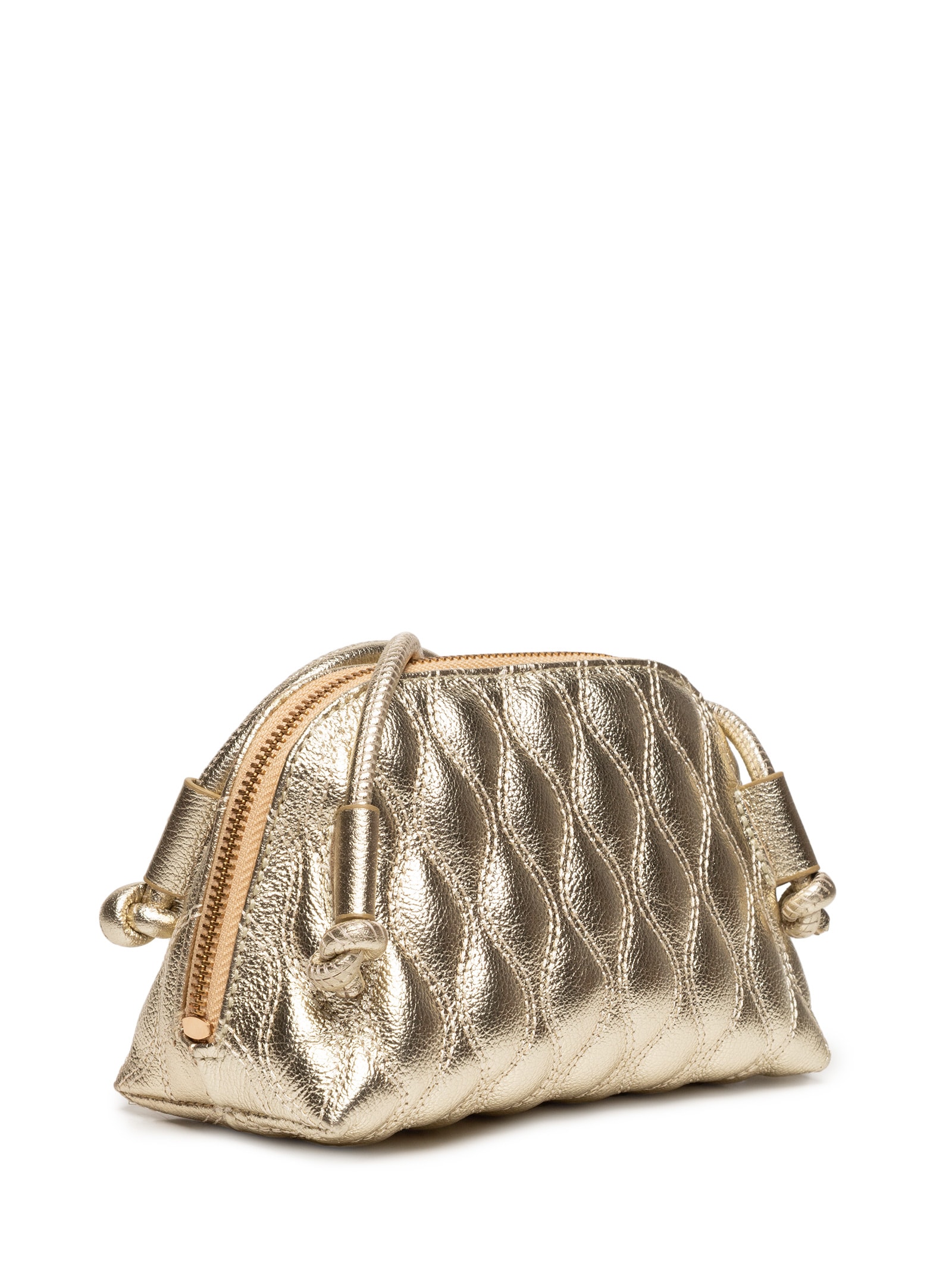 Bolsa Feminina Pequena Metal Leather Dourado Luiza Barcelos