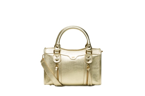 Bolsa Feminina Pequena Metal Leather - Dourado