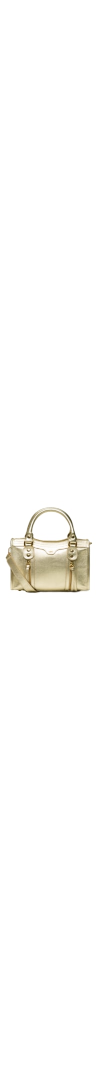 Bolsa Feminina Pequena Metal Leather - Dourado