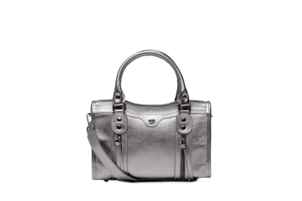 Bolsa Feminina Pequena Metal Leather - Prateado