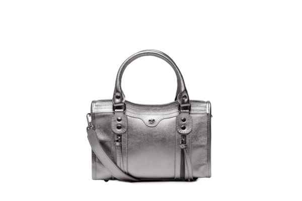 Bolsa Feminina Pequena Metal Leather - Prateado