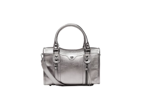 Bolsa Feminina Pequena Metal Leather - Prateado