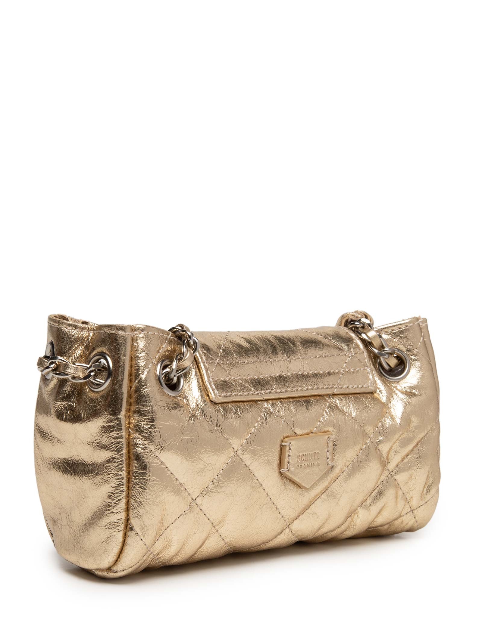 Bolsa Feminina Pequena S95 Couro Dourado Schutz