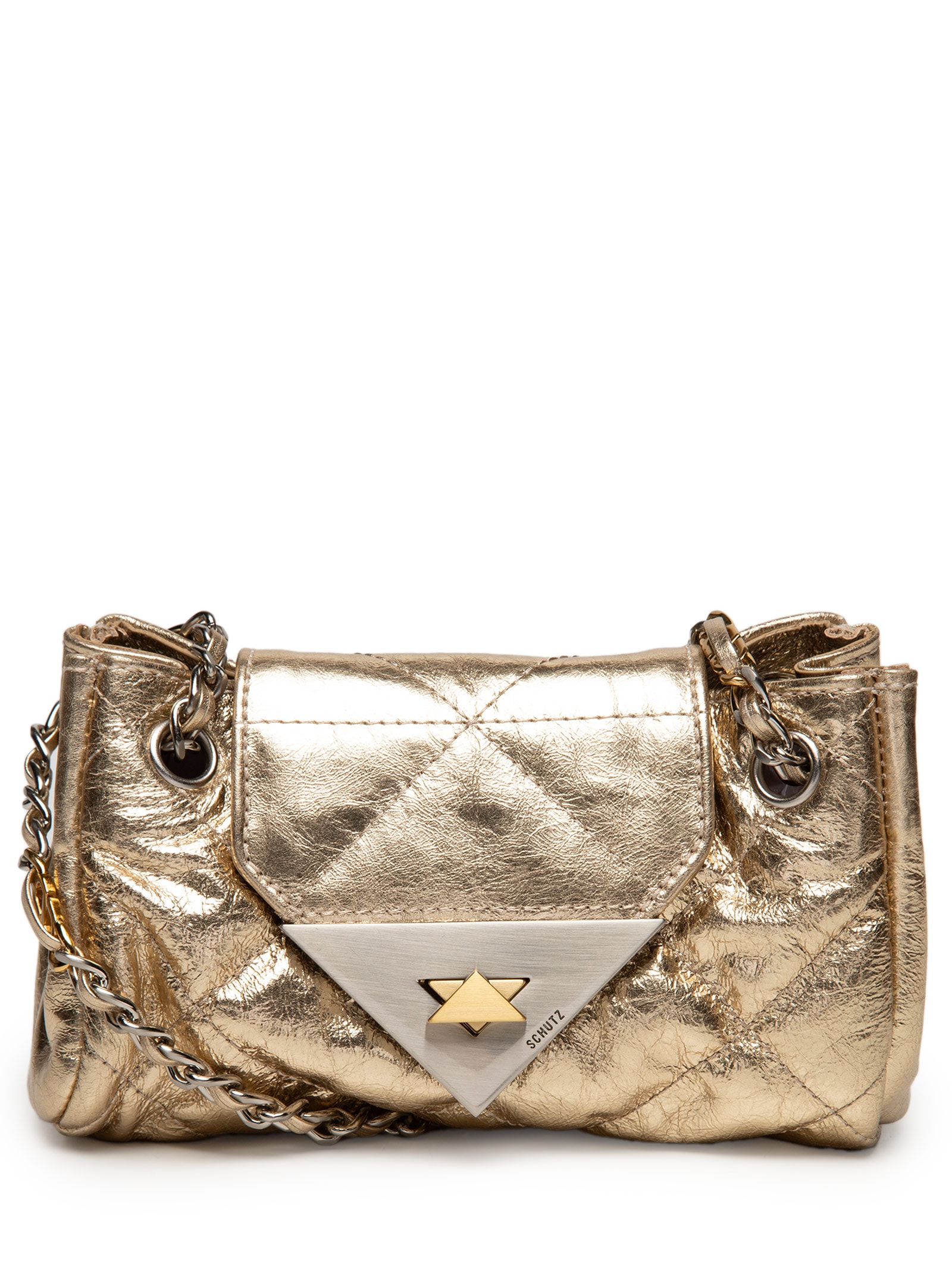 Bolsa Feminina Pequena S95 Couro Dourado Schutz