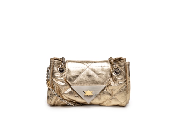 Bolsa Feminina Pequena S95 Couro - Dourado