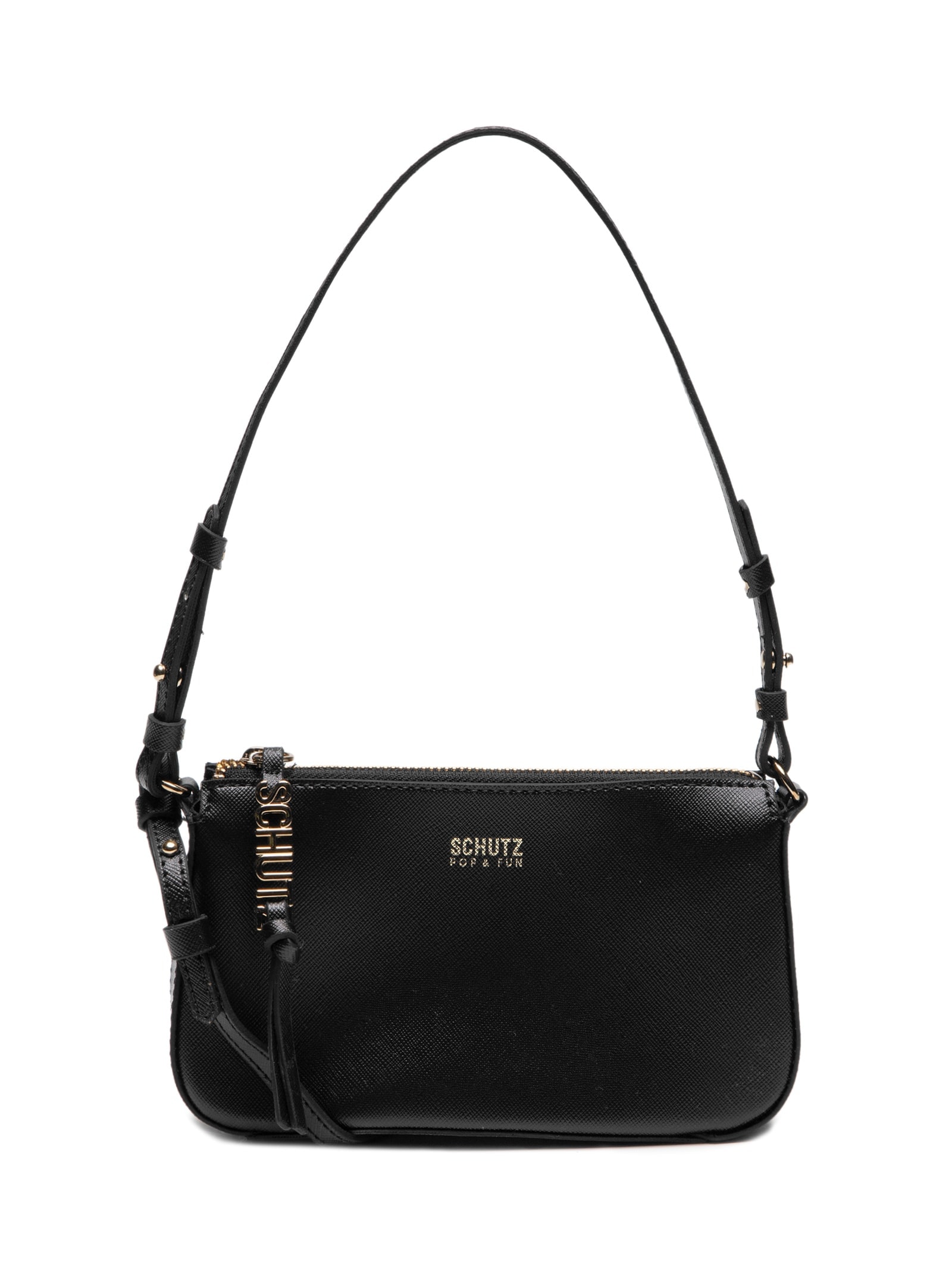 Schutz - Bolsa Feminina Pequena Safiano Tecno - Preto