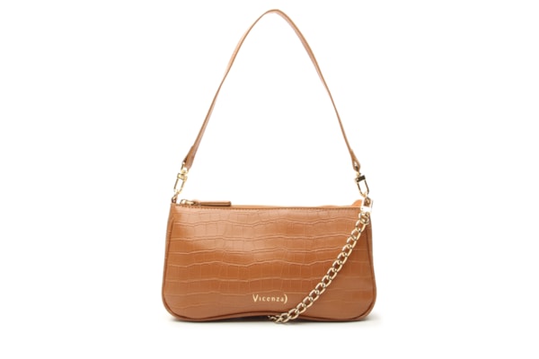 Bolsa Feminina Pequena Shoulder Croco Other - Marrom