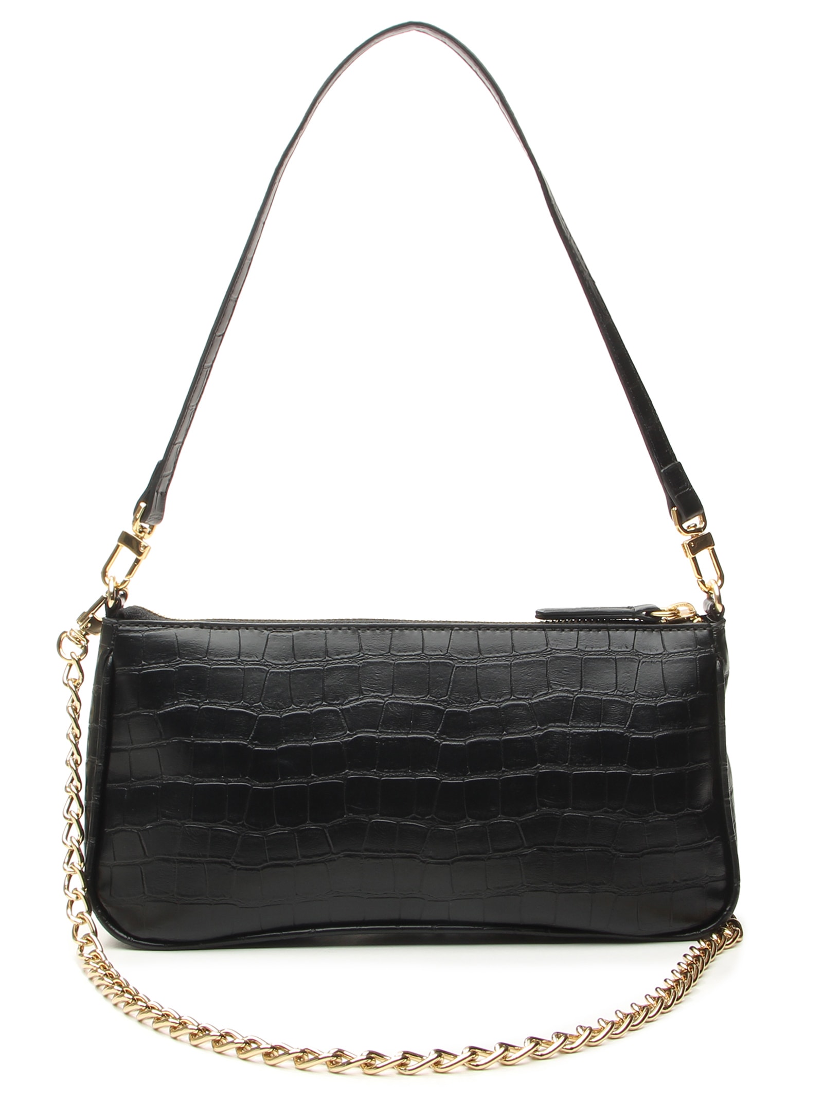 Bolsa Feminina Pequena Shoulder Croco Other Preto Vicenza