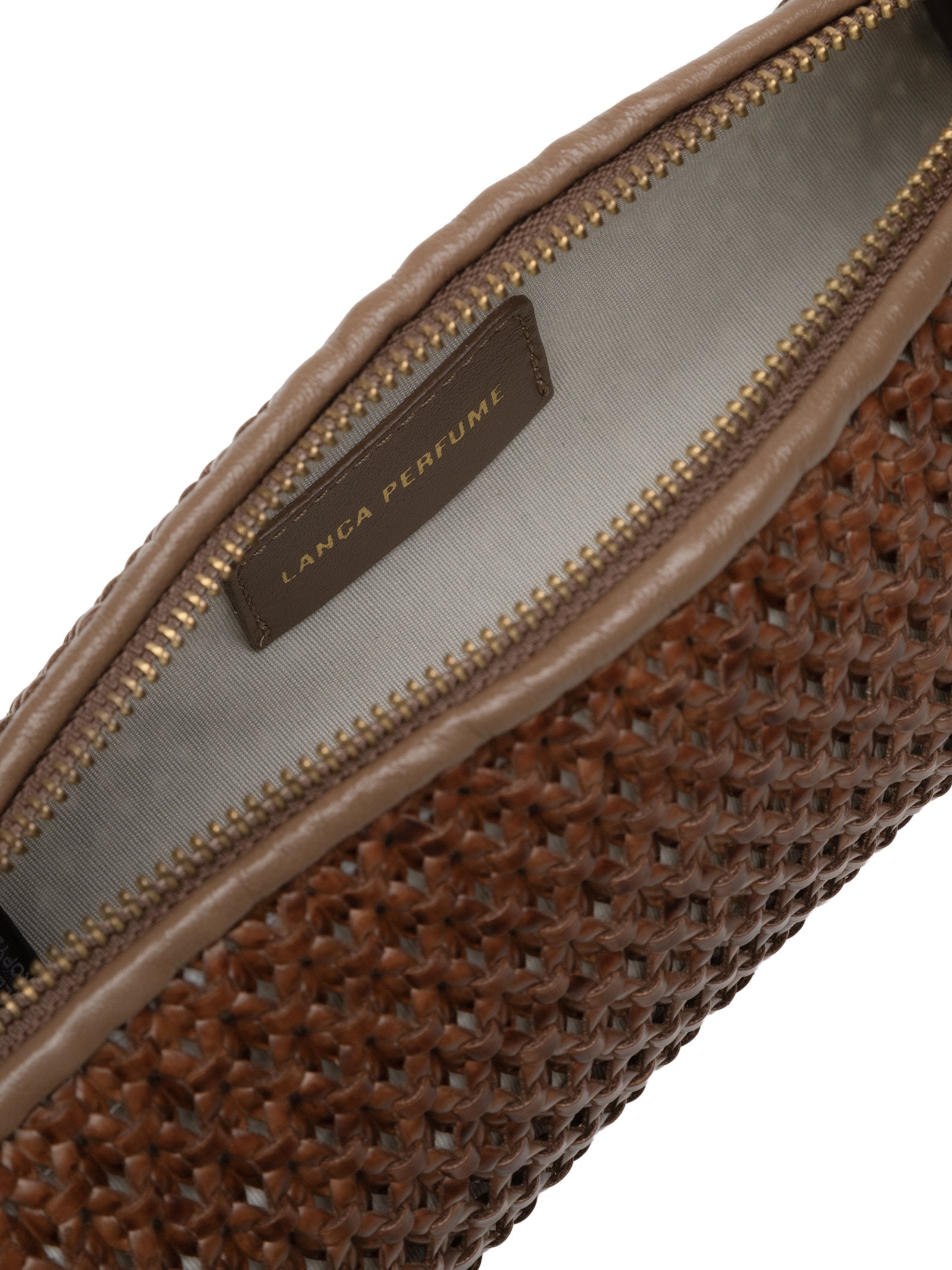 Bolsa Feminina Pequena Shoulder Tressê Metal Redondo Marrom Lança Perfume