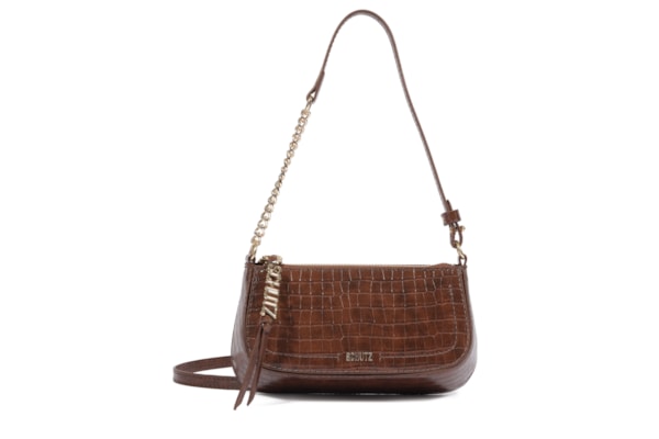 Bolsa Feminina Pequena Tiracolo Tina Croco Corrente - Marrom