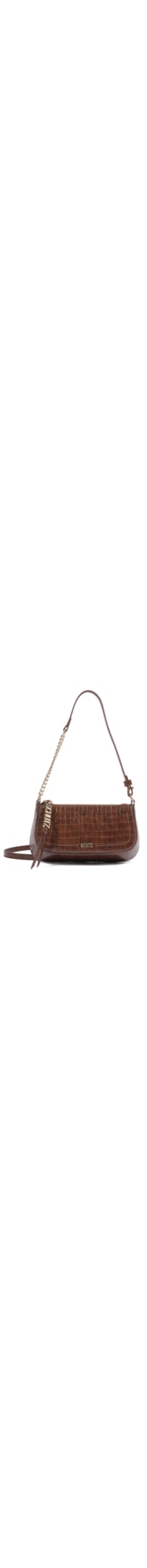 Bolsa Feminina Pequena Tiracolo Tina Croco Corrente - Marrom