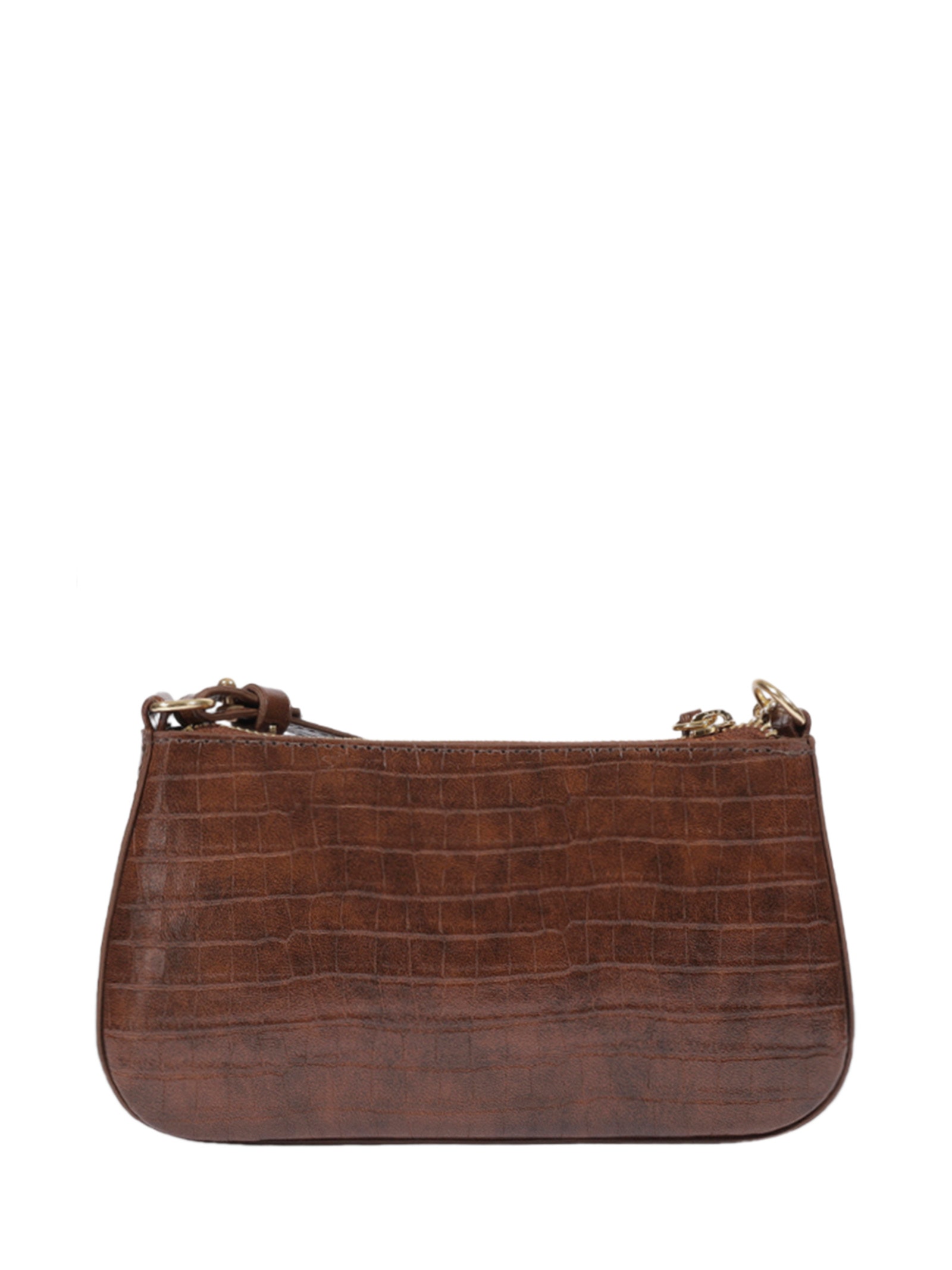 Bolsa Feminina Pequena Tiracolo Tina Croco Corrente Marrom Schutz