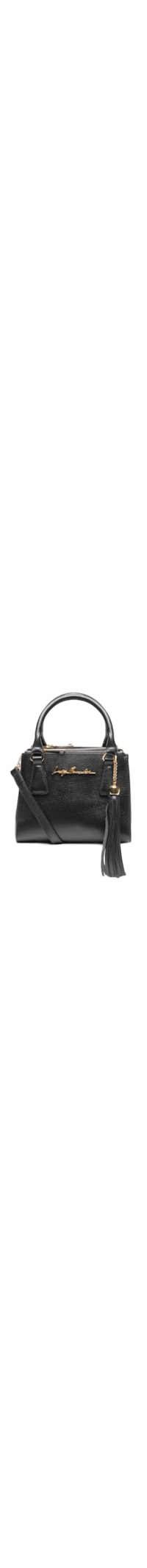 Bolsa Feminina Pequena Tote Em Couro Com Tassel - Preto
