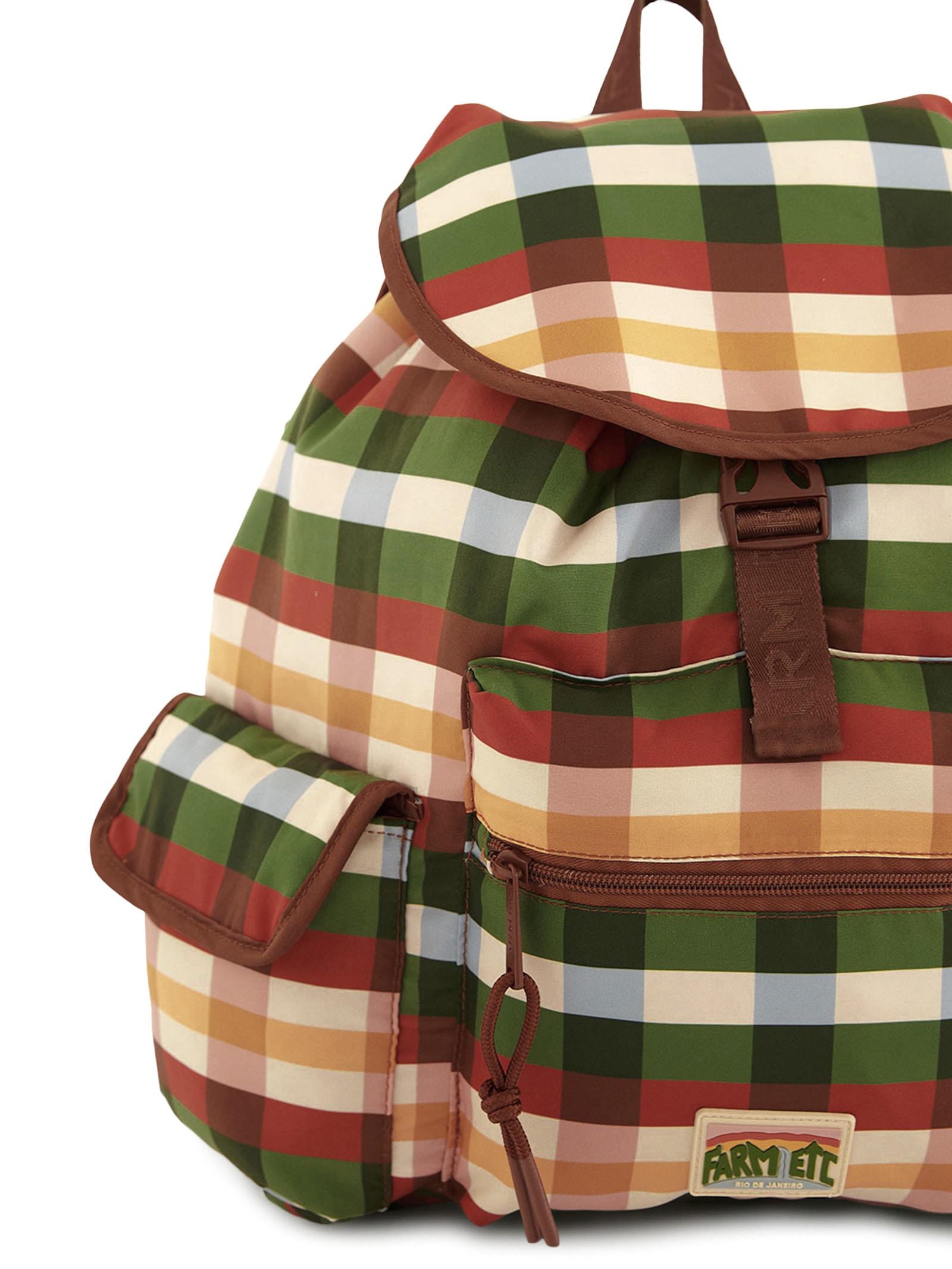 Bolsa Feminina Pipoca Xadrez Multi Marrom Farm Etc