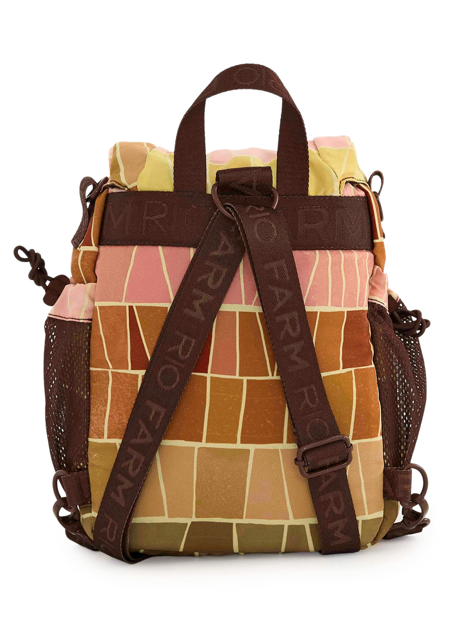 Bolsa Feminina Pipoquinha Listra Mosaico Marrom Farm Etc