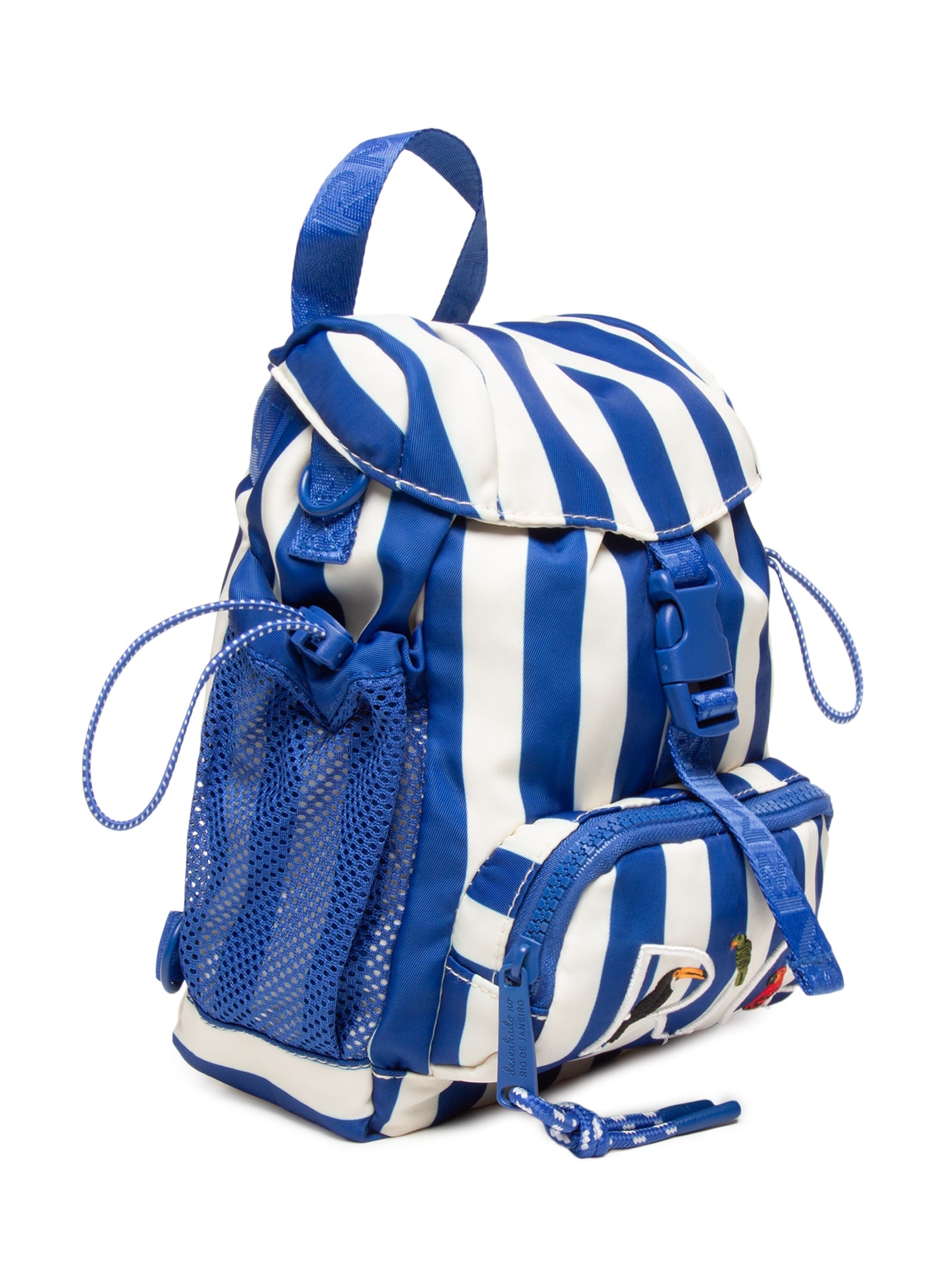 Bolsa Feminina Pipoquinha Listras Azul Farm Etc