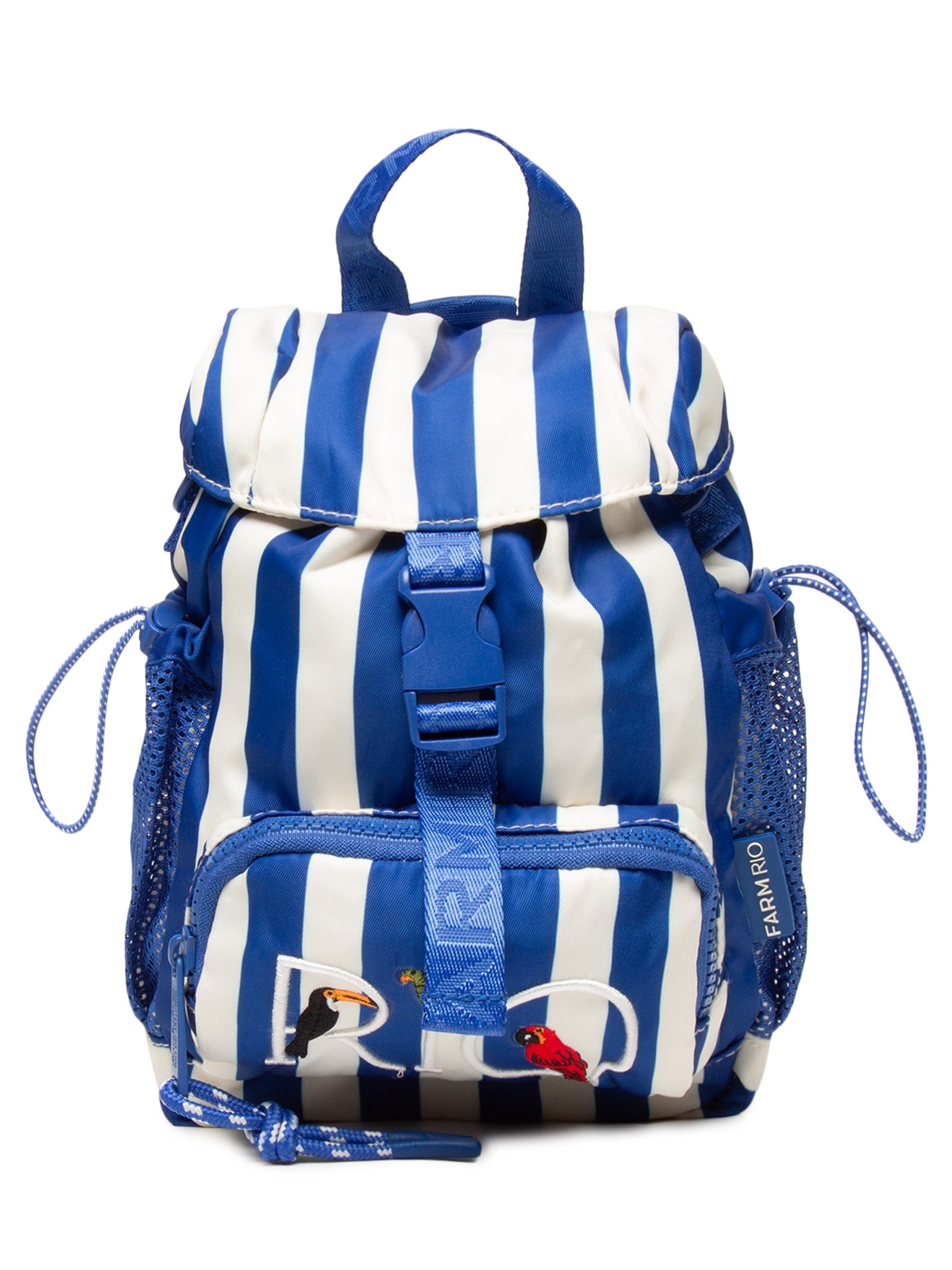 Bolsa Feminina Pipoquinha Listras Azul Farm Etc