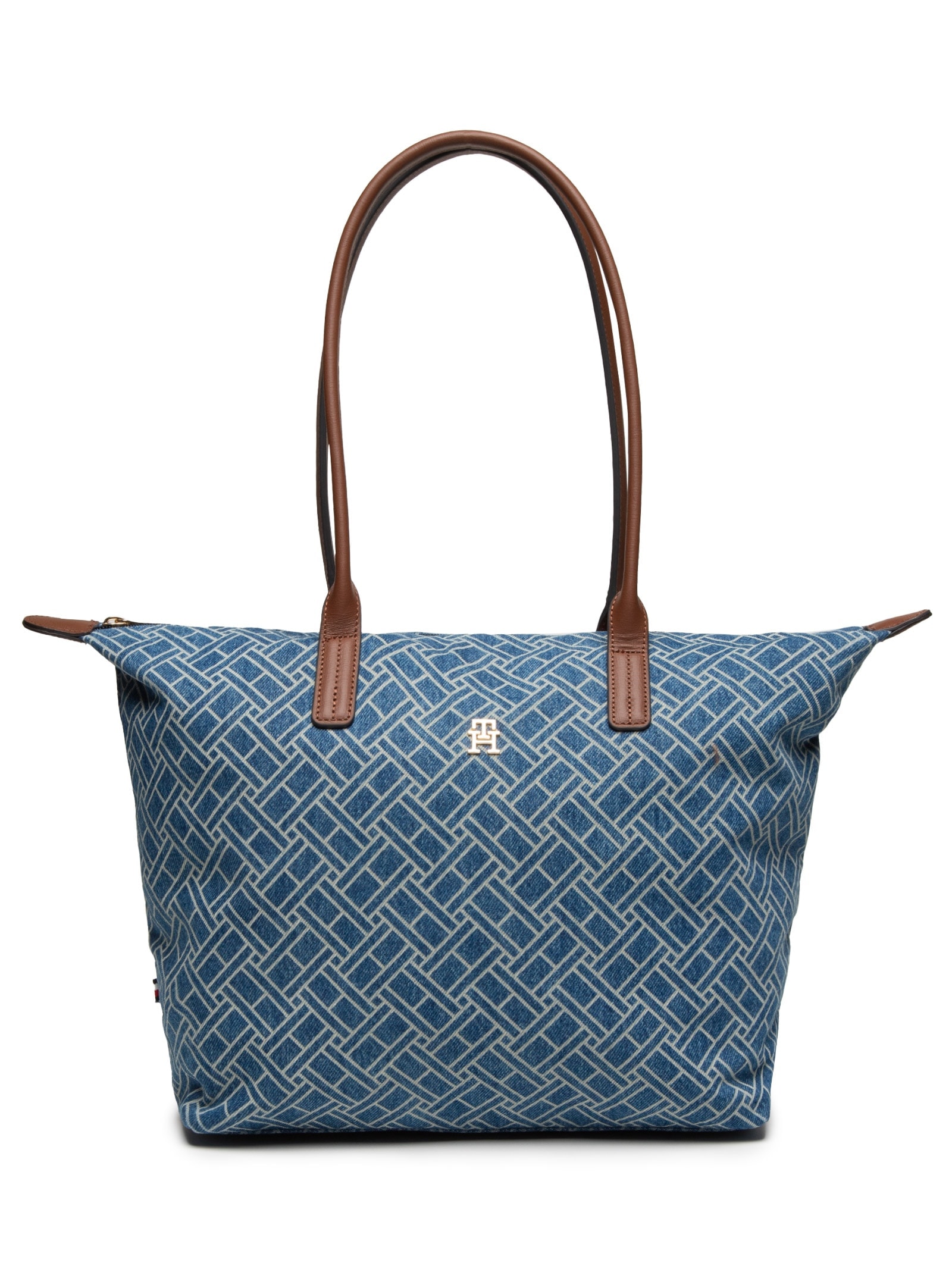 Bolsa Feminina Popette Tote Denim Flag Azul Tommy Hilfiger