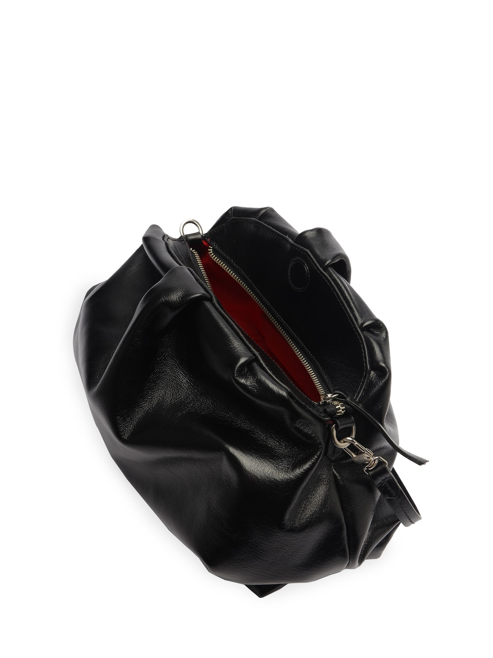 Bolsa Feminina Pouch Bag Couro Preto Schutz