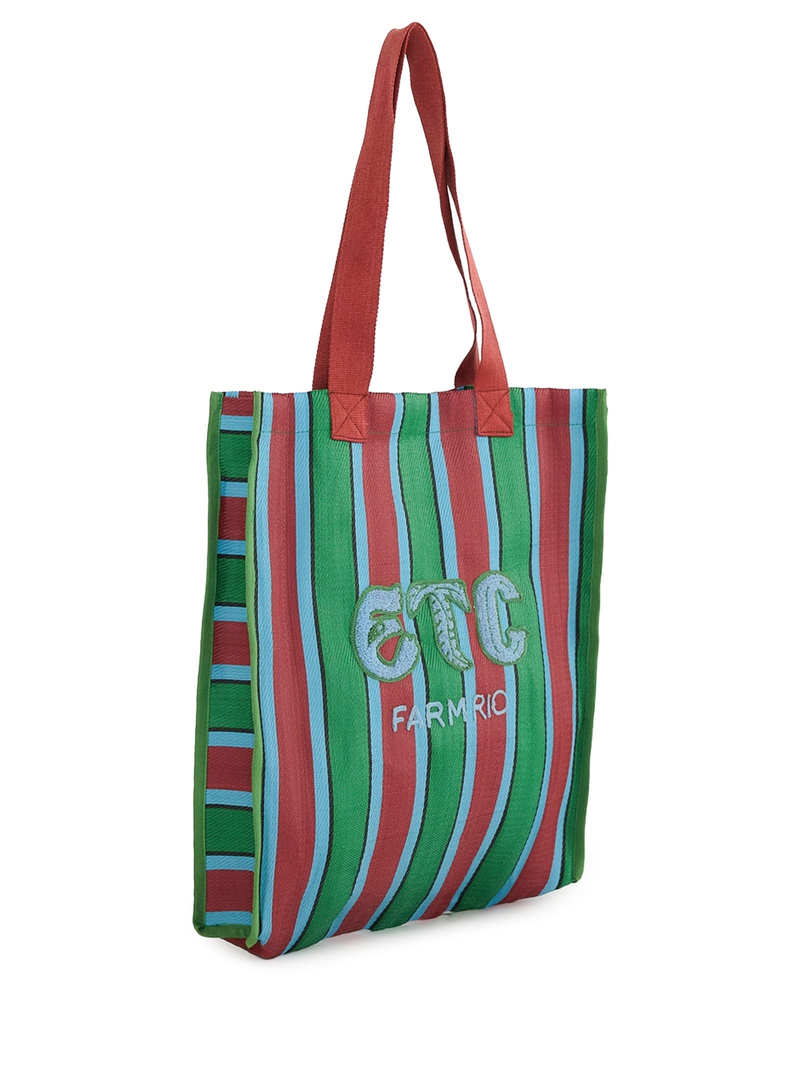 Bolsa Feminina Ráfia Multicolor Verde Farm Etc
