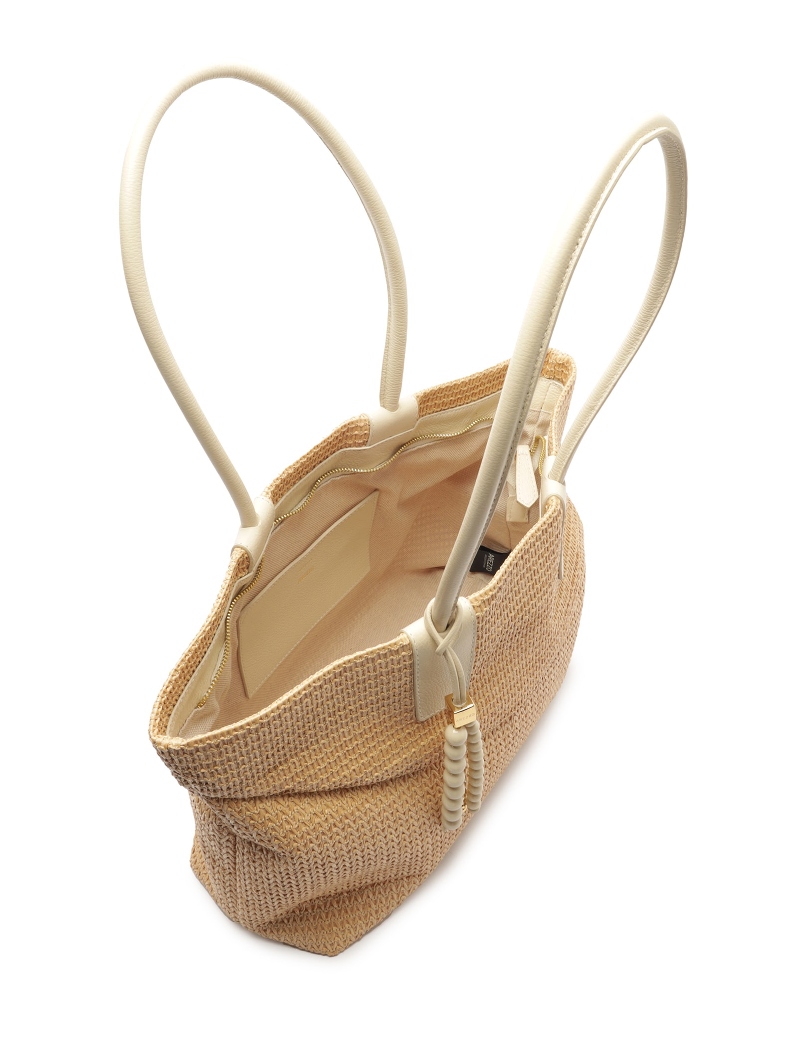 Bolsa Feminina Ráfia Pingentes Bege Arezzo + Isla