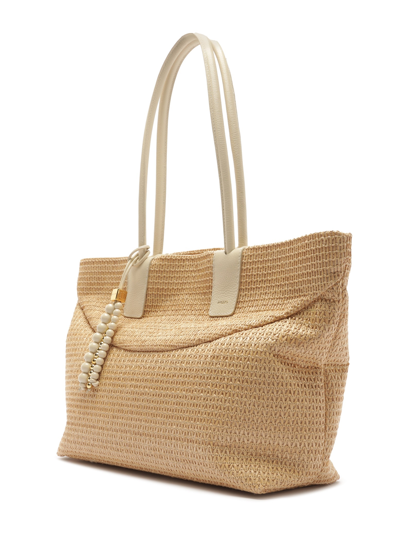 Bolsa Feminina Ráfia Pingentes Bege Arezzo + Isla