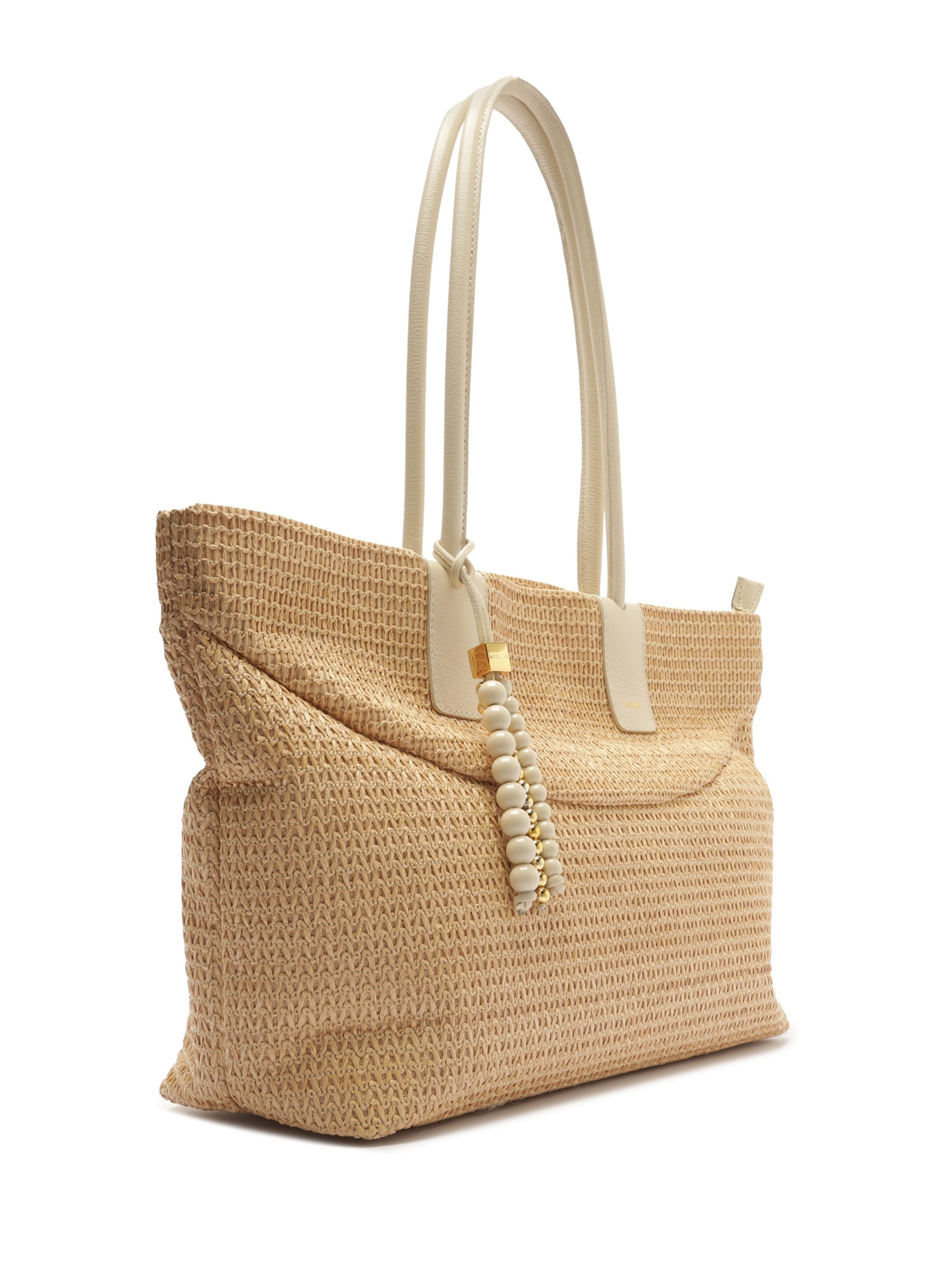 Bolsa Feminina Ráfia Pingentes Bege Arezzo + Isla