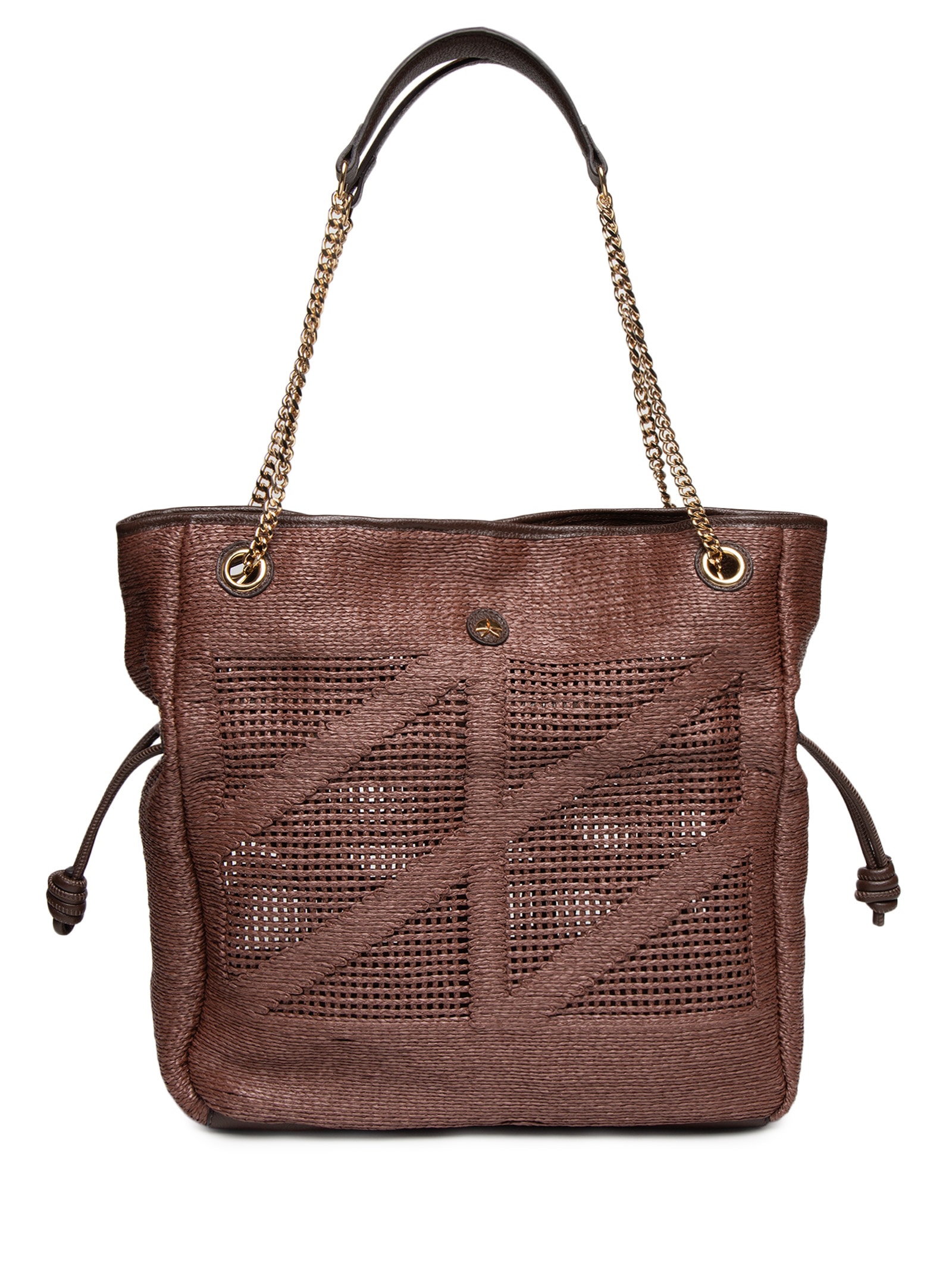 Bolsa Feminina Ráfia Viena Marrom Luiza Barcelos