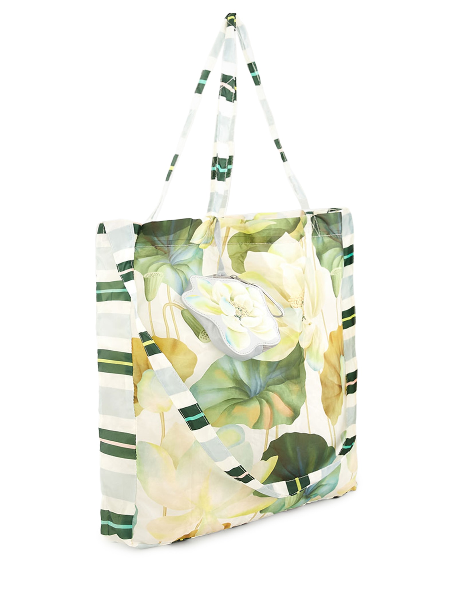 Bolsa Feminina Sacolinha Me Leva Flor De Lotus Verde Farm Etc
