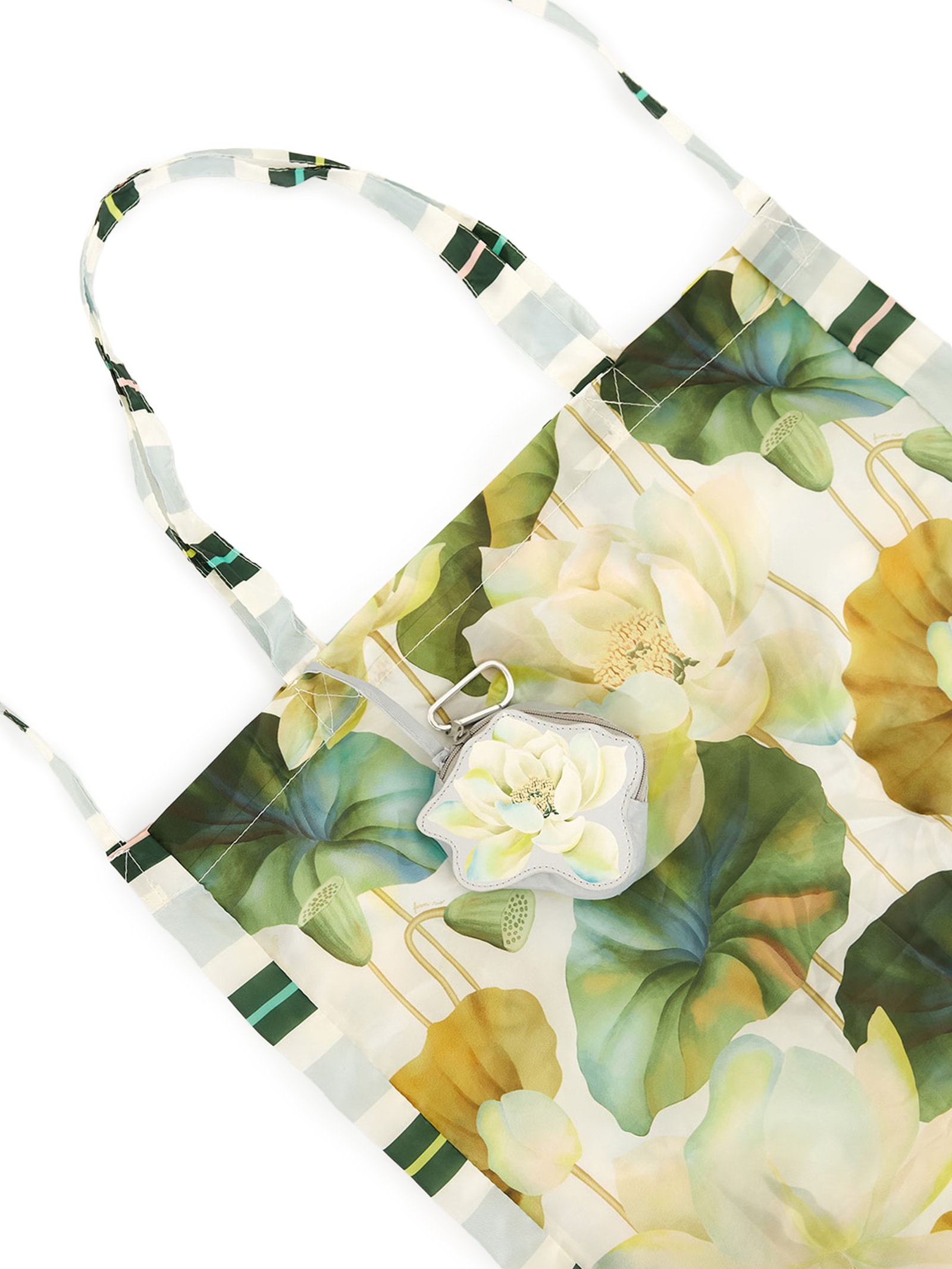 Bolsa Feminina Sacolinha Me Leva Flor De Lotus Verde Farm Etc