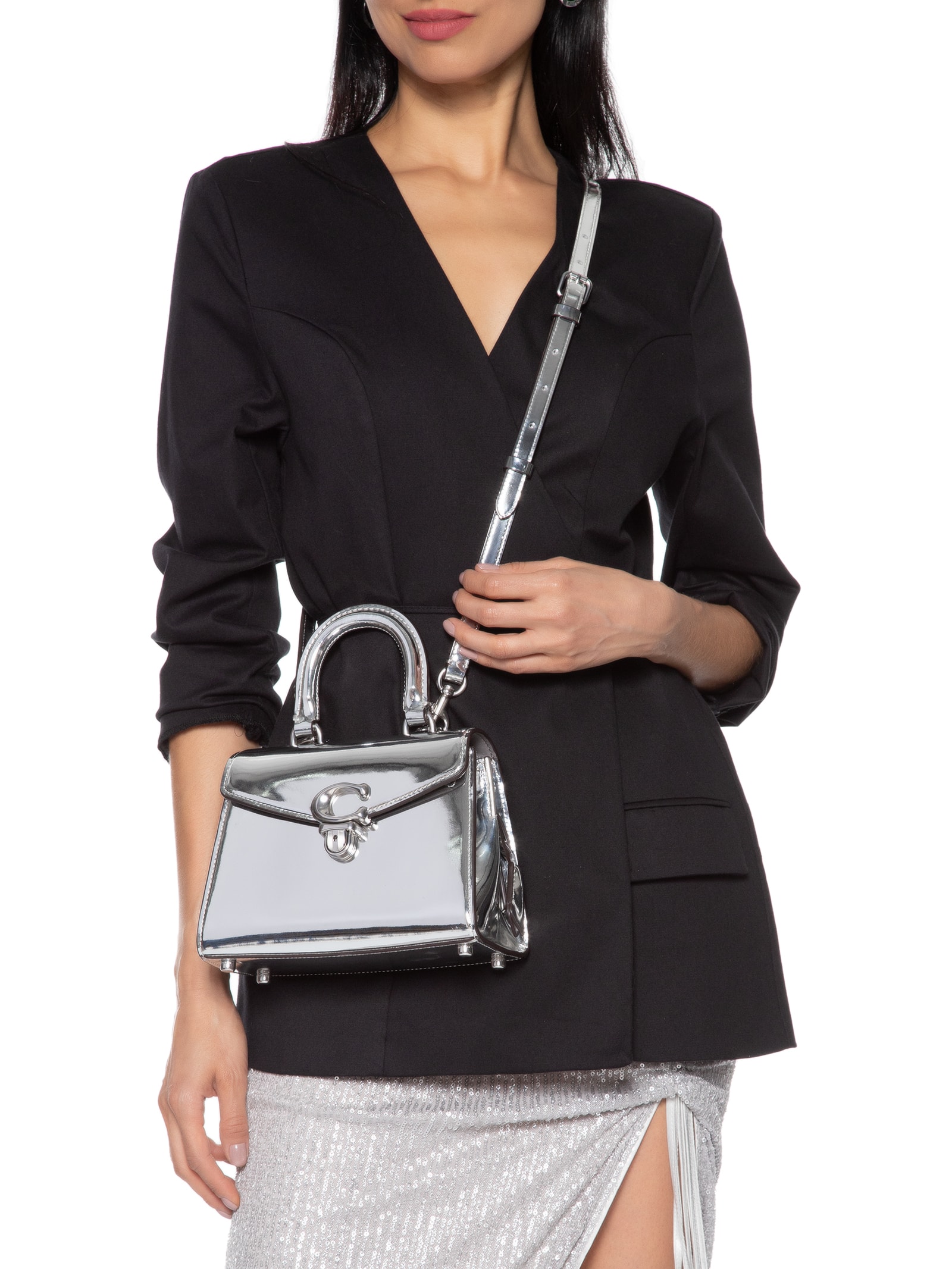 Bolsa Feminina Sammy Top Handle 21 Metallic - Coach - Prata