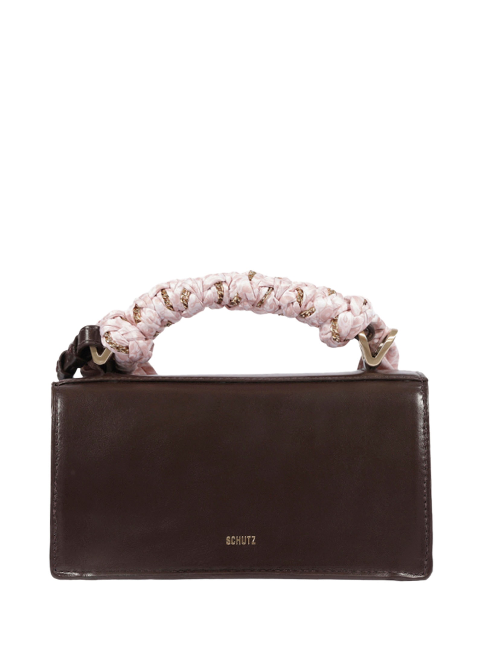 Bolsa Feminina Satchel Brera Aged Pequena Couro Marrom Schutz