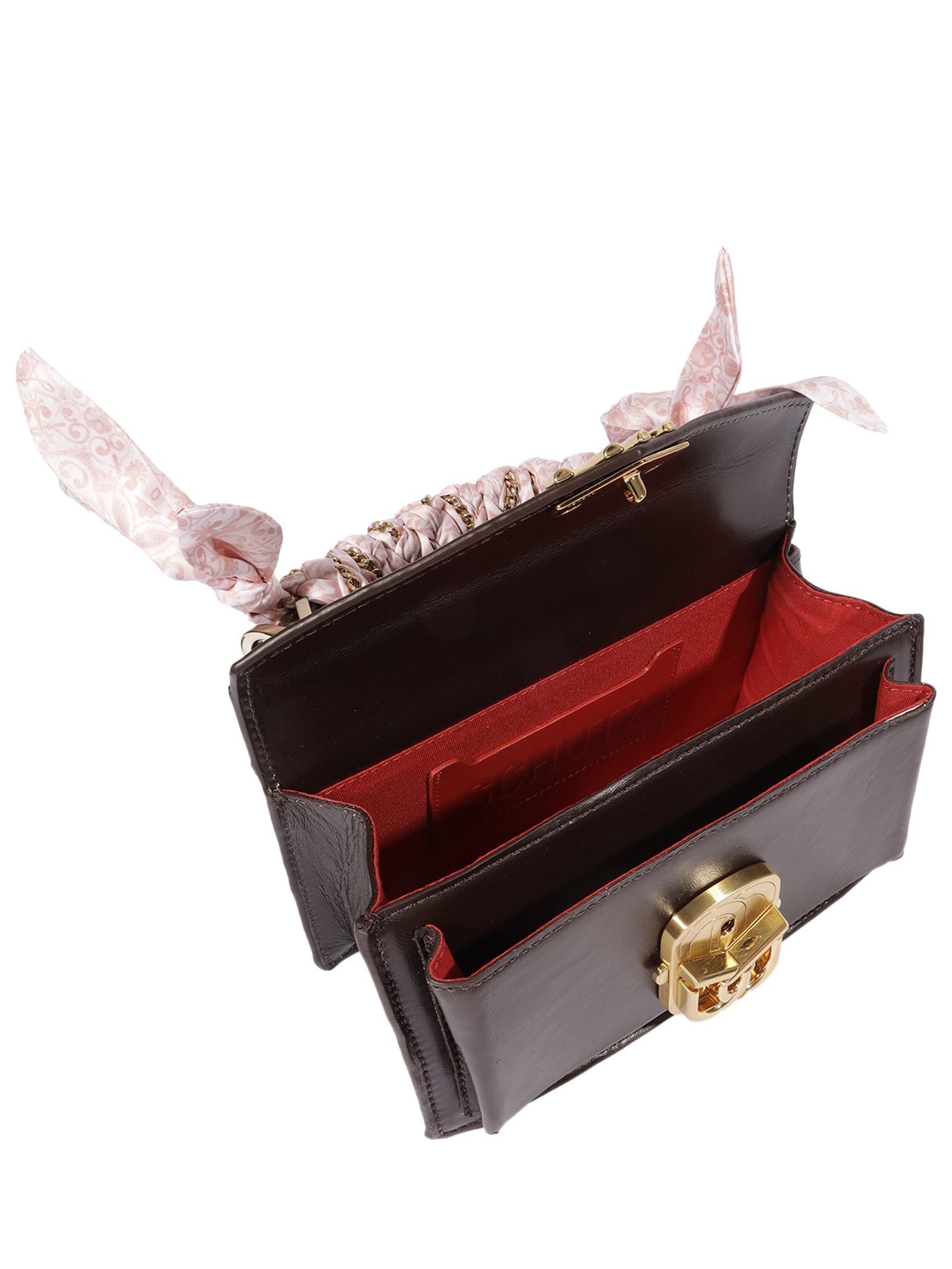 Bolsa Feminina Satchel Brera Aged Pequena Couro Marrom Schutz