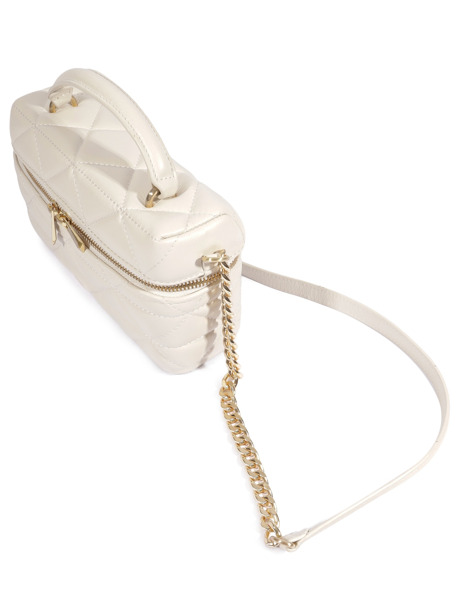 Bolsa Feminina Satchel Vanity Média Couro Branco Schutz