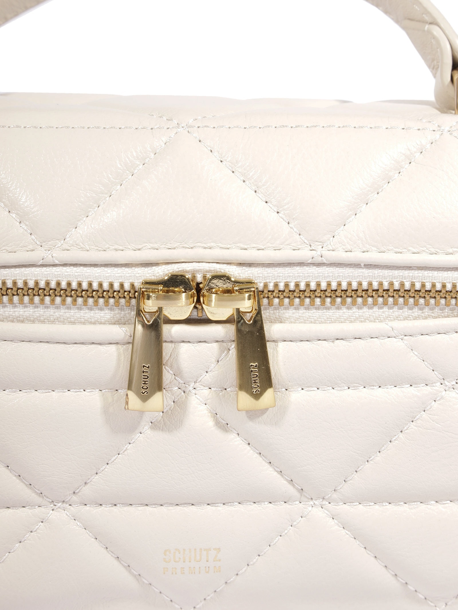Bolsa Feminina Satchel Vanity Média Couro Branco Schutz