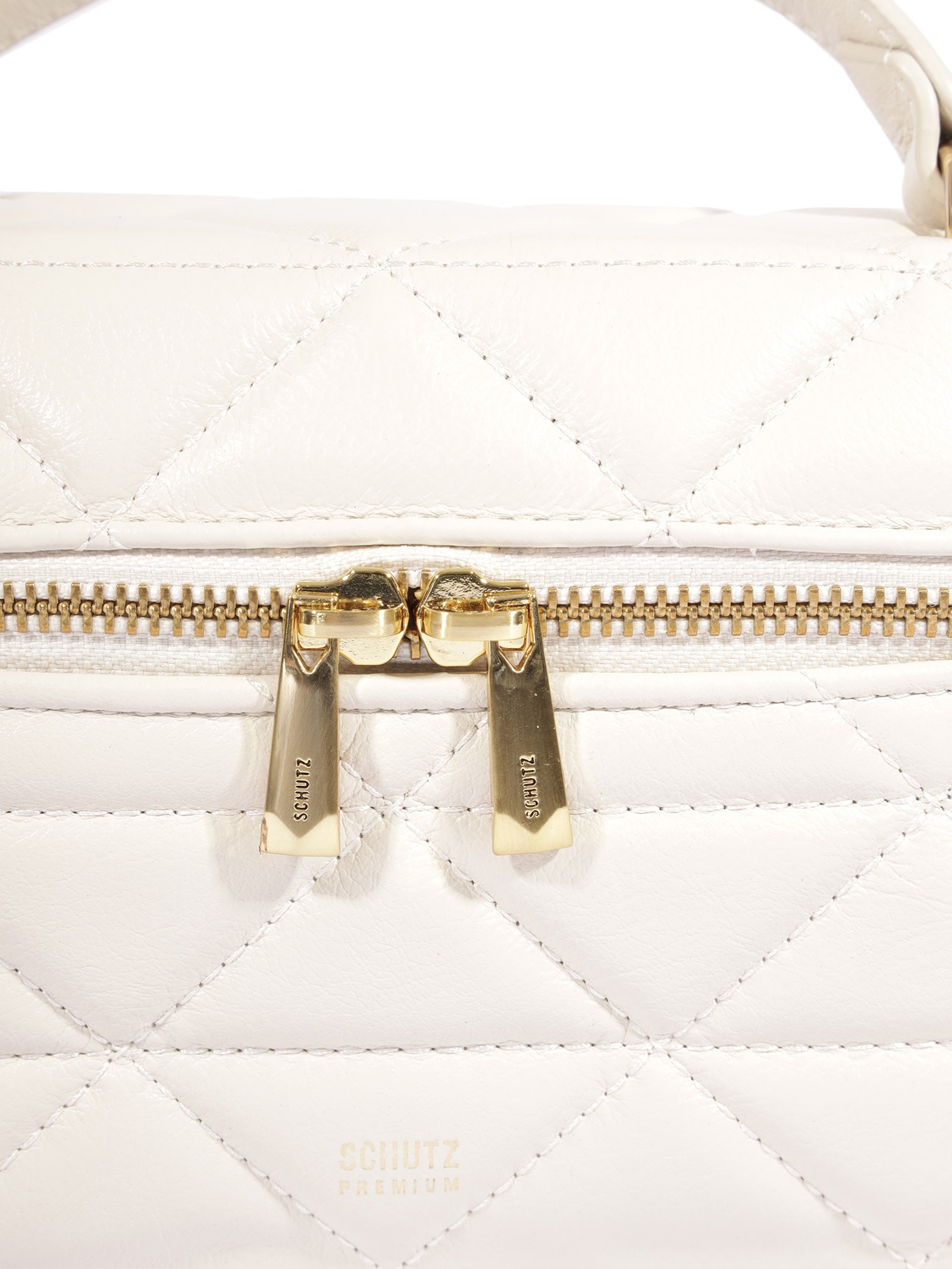 Bolsa Feminina Satchel Vanity Média Couro Branco Schutz