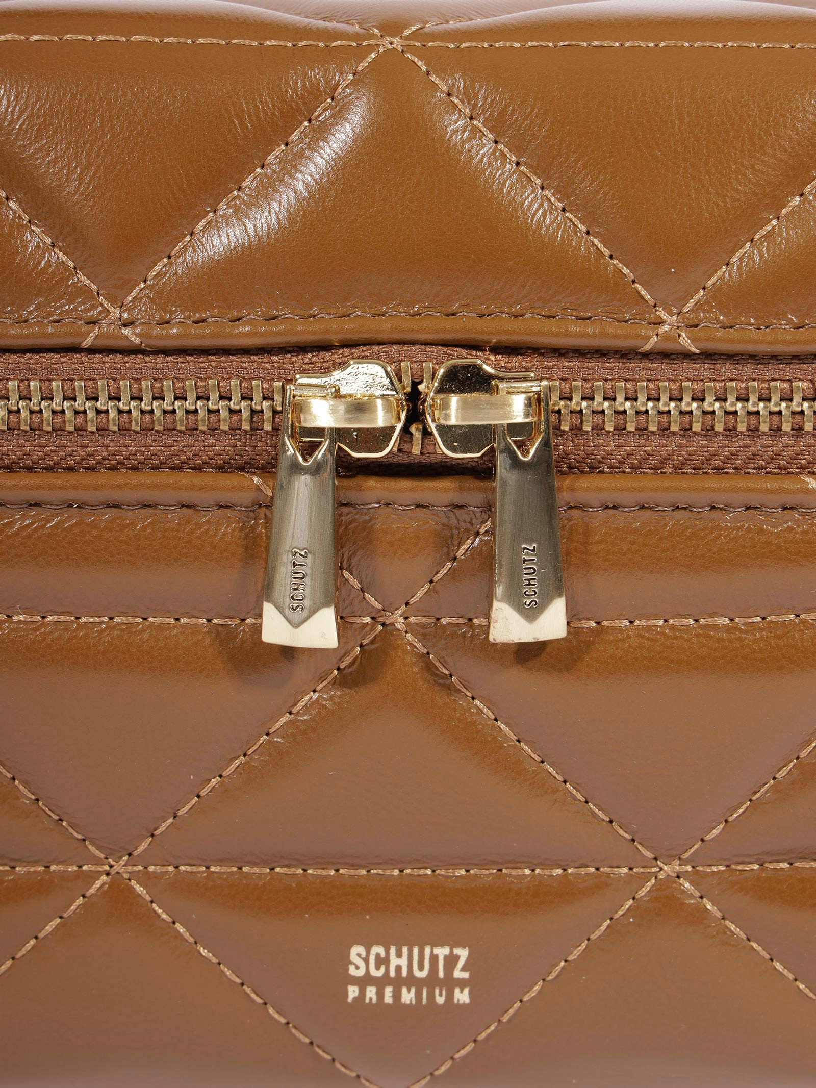 Bolsa Feminina Satchel Vanity Média Couro Marrom Schutz