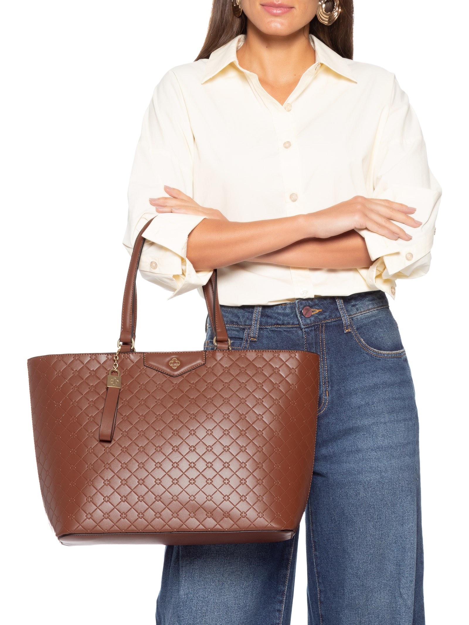 Bolsa Feminina Shopping Bag Soft Vegetal Marrom Capodarte