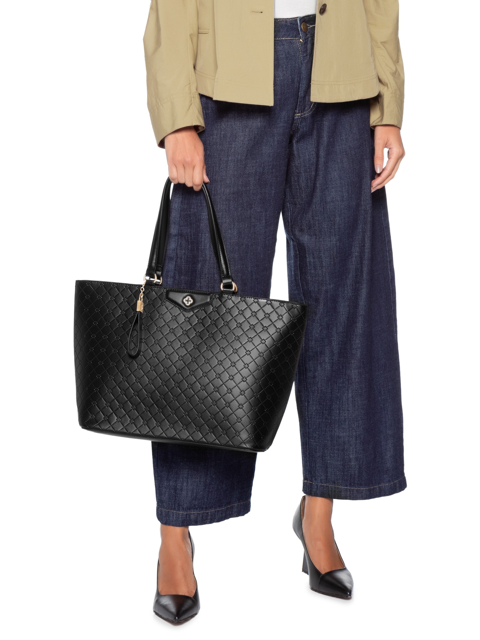 Bolsa Feminina Shopping Bag Soft Vegetal Preto Capodarte