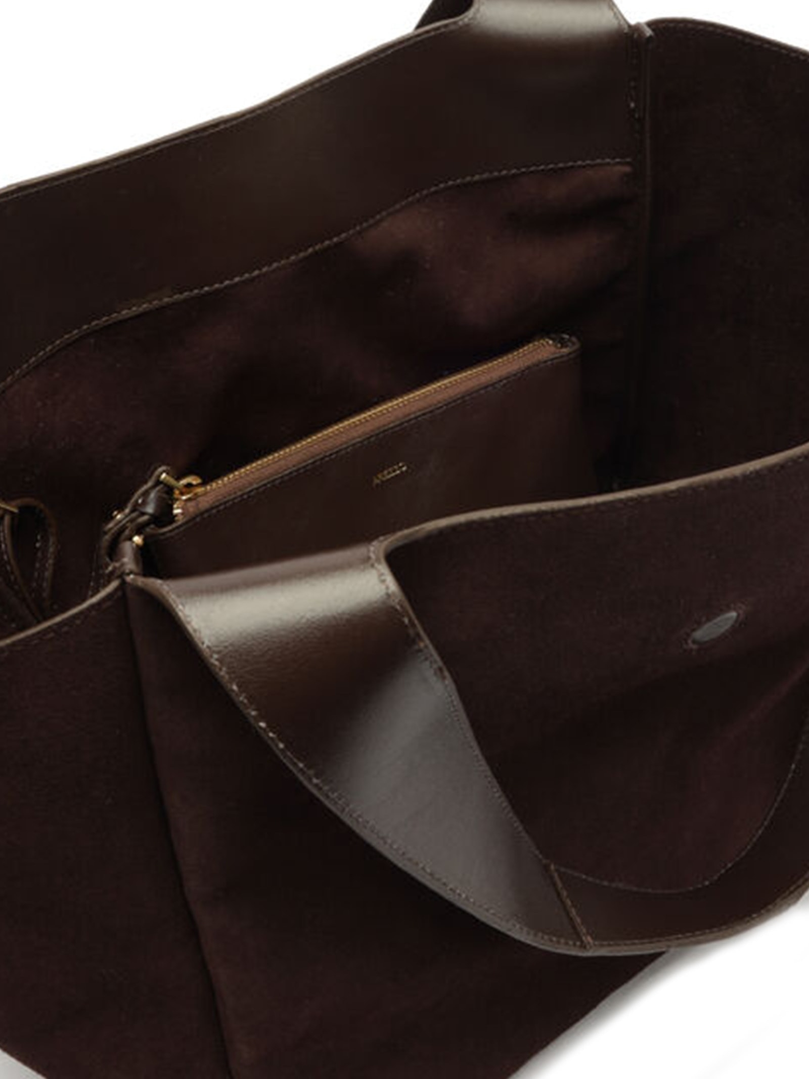 Bolsa Feminina Shopping Couro Acamurçado Marrom Arezzo