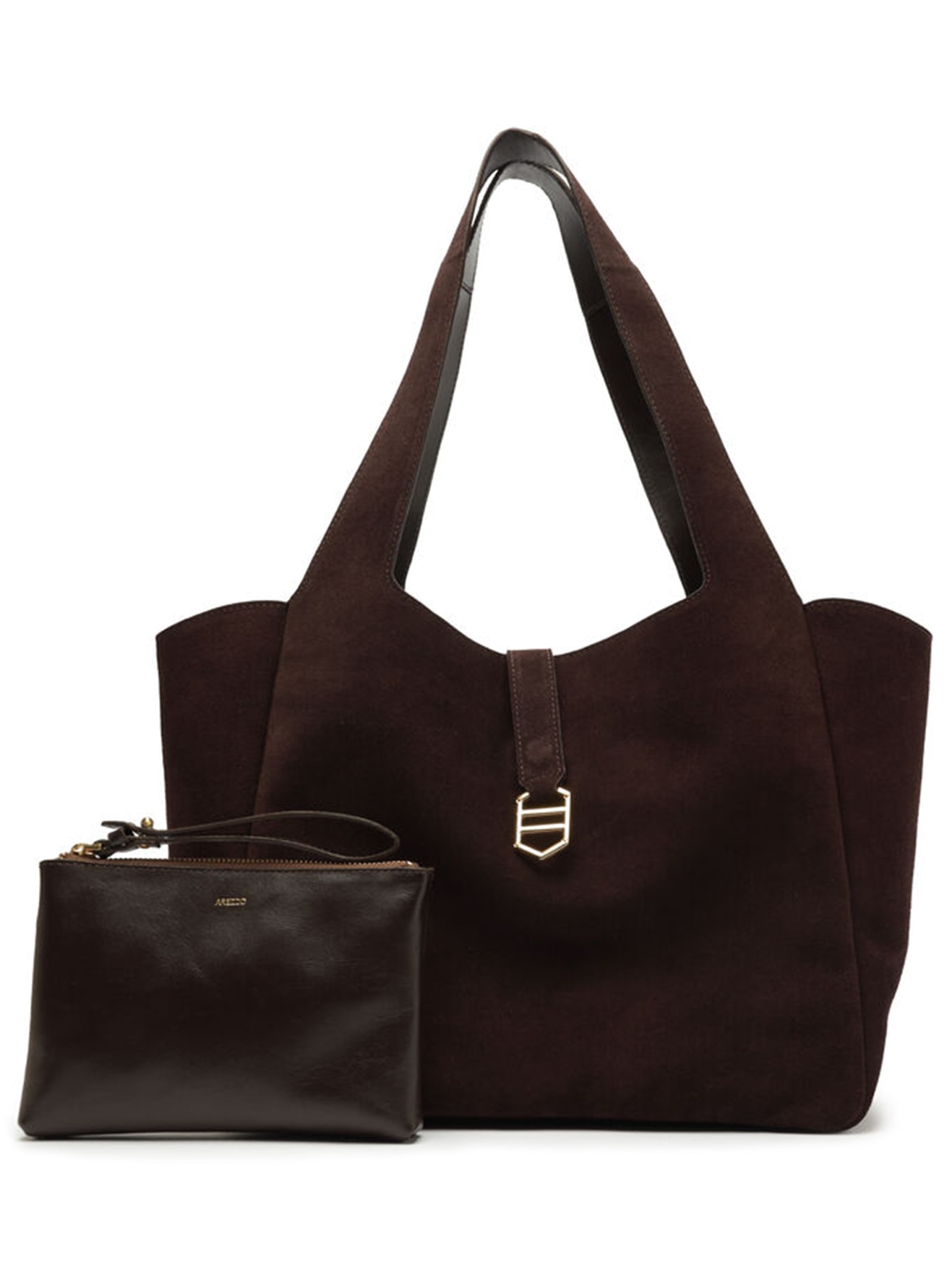 Bolsa Feminina Shopping Couro Acamurçado Marrom Arezzo