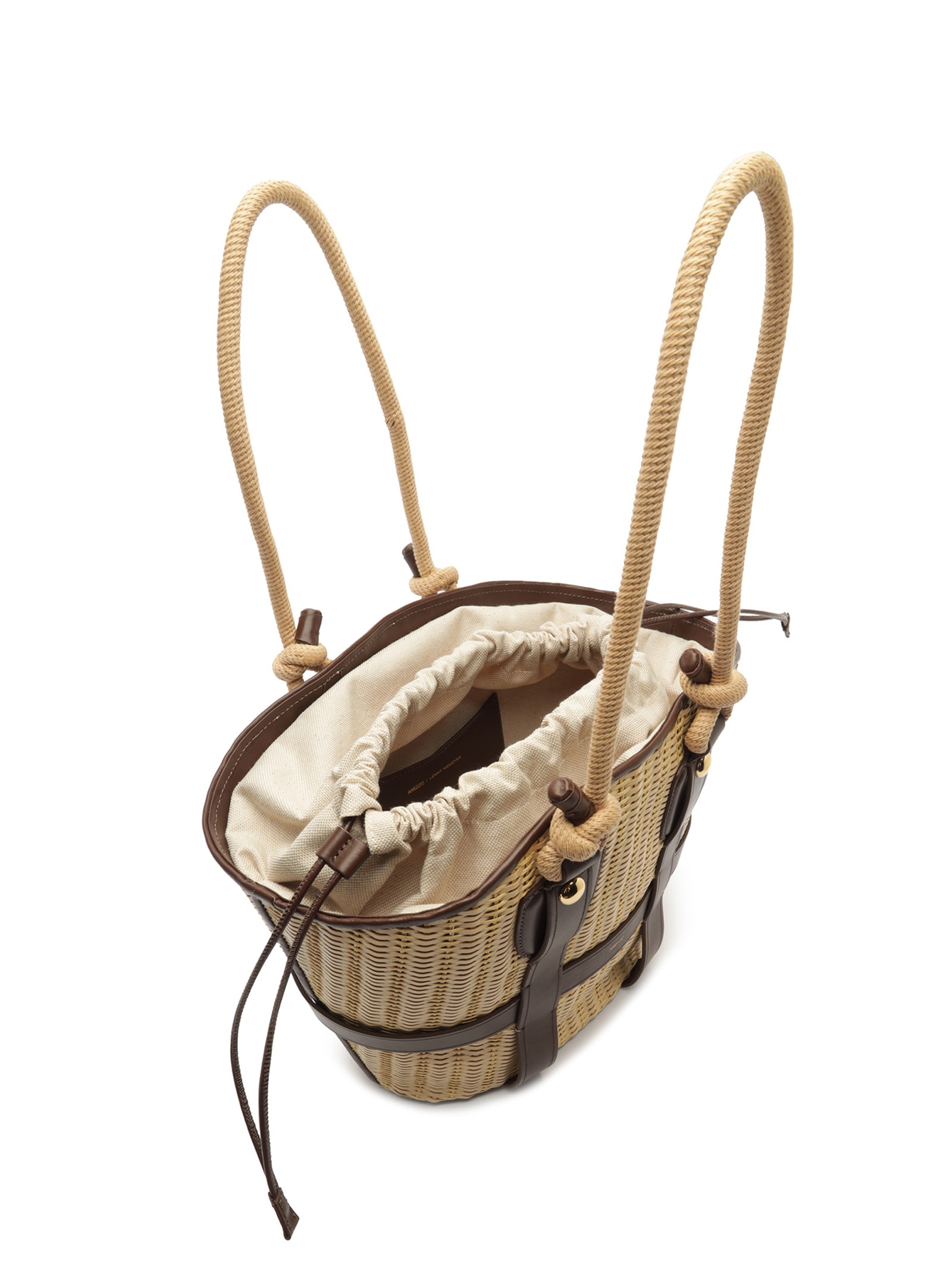 Bolsa Feminina Shopping Couro Grande Palha Bege Arezzo + Lenny Niemeyer